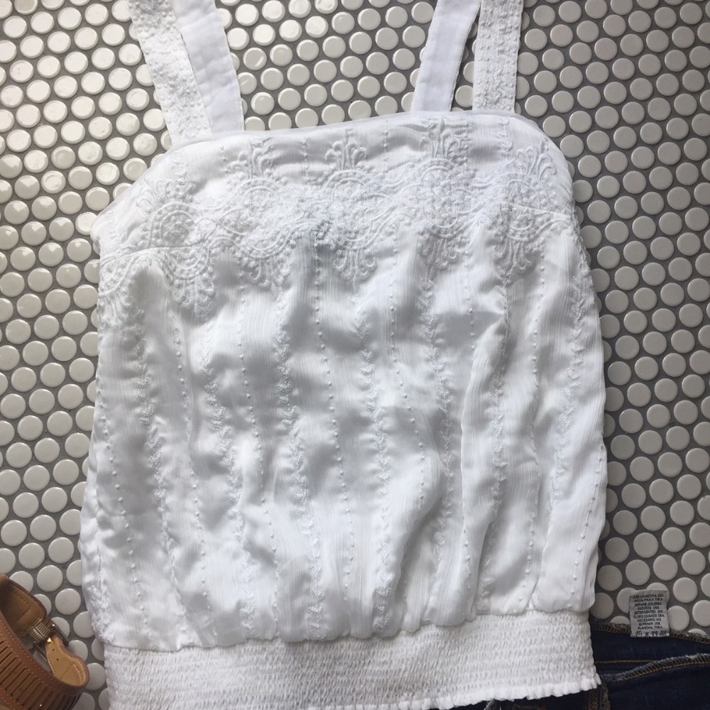 White House Black Market White Tank Top